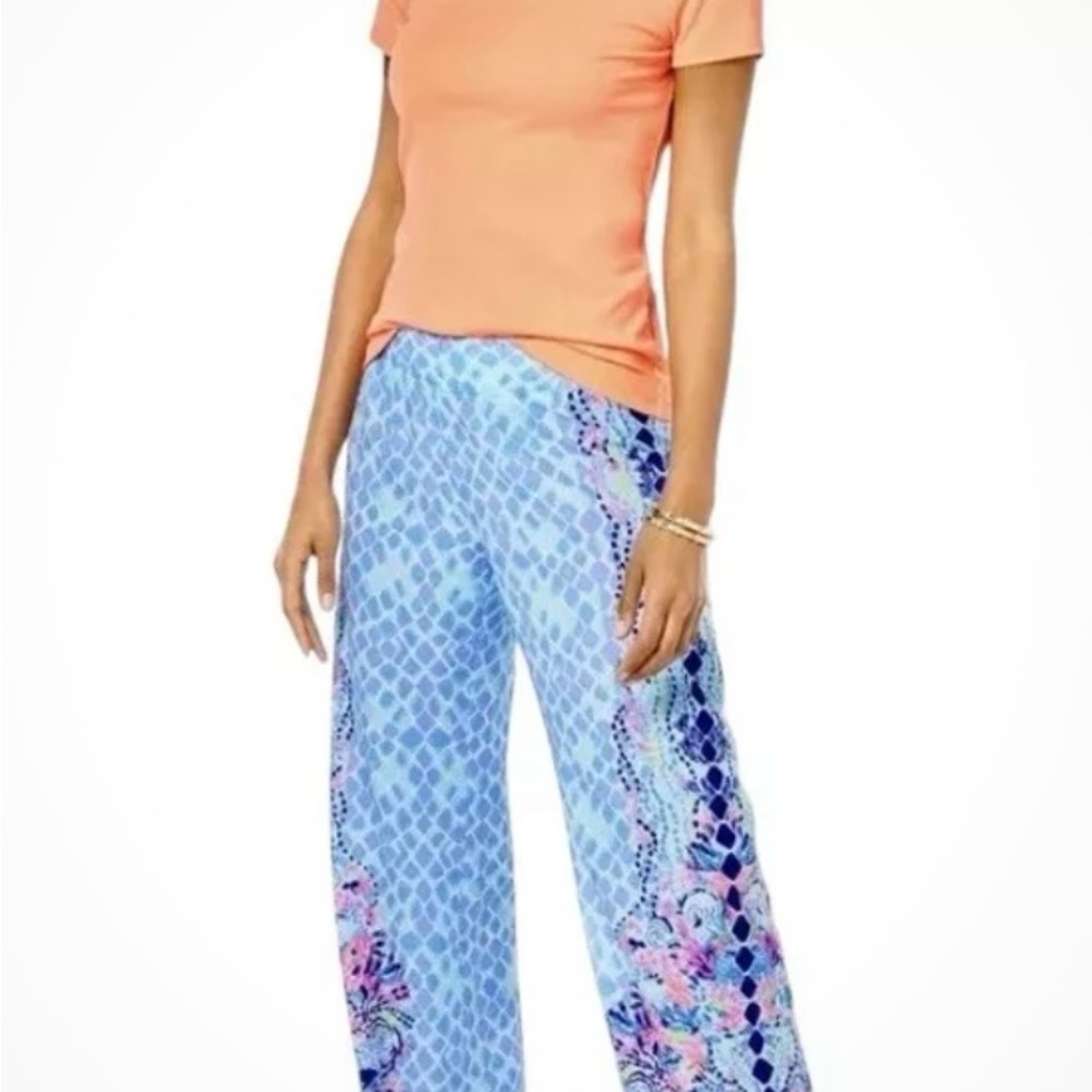 Lilly Pulitzer Bal Harbour Hidden Treasure Gem Wide Leg Pant Sz M 006335 99920B